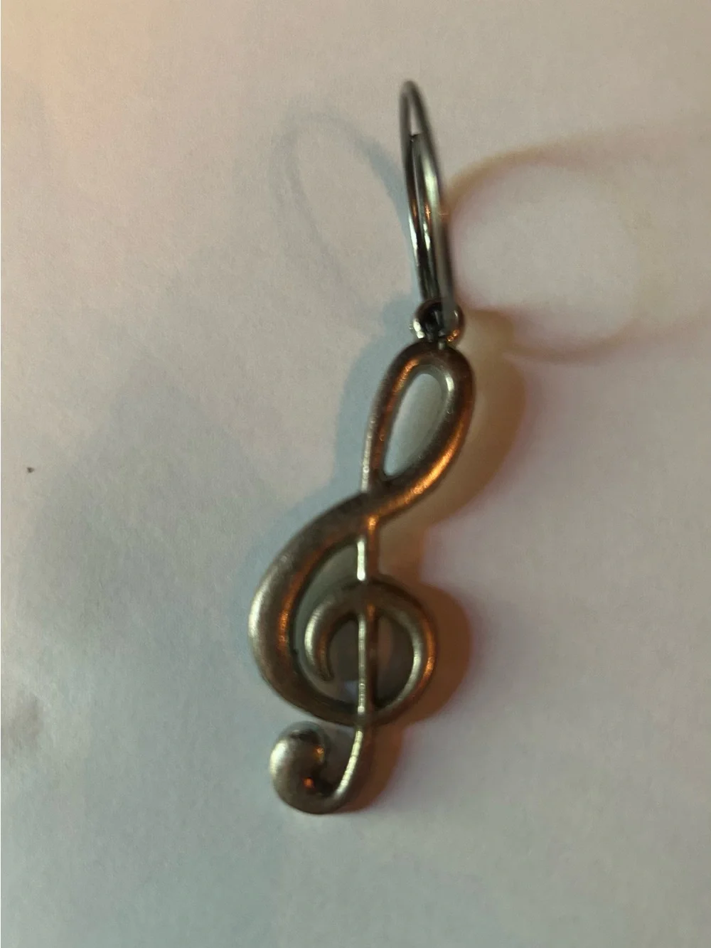 Silver Treble Clef Key Chain